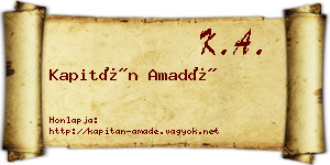 Kapitán Amadé névjegykártya